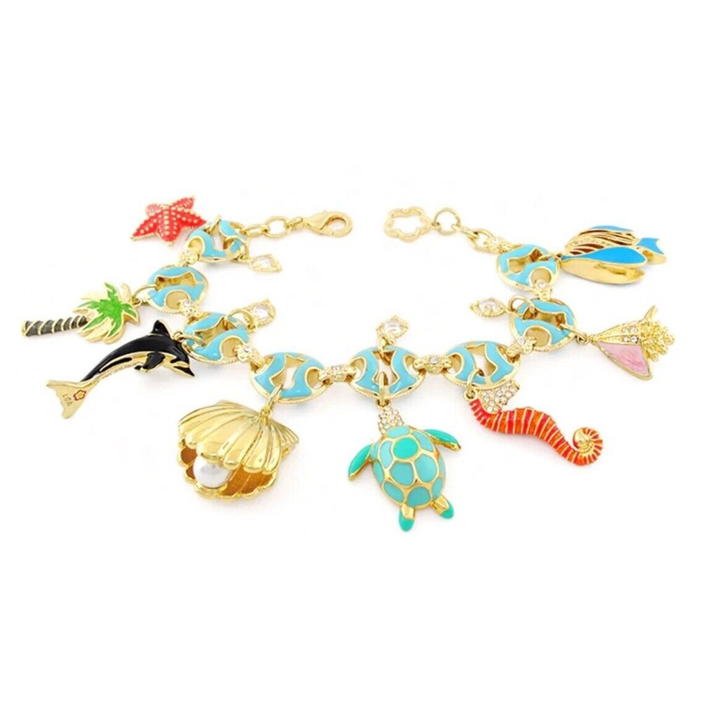 Lauren G Adams Eau Tropical Ocean Coastal Theme Charm Bracelet